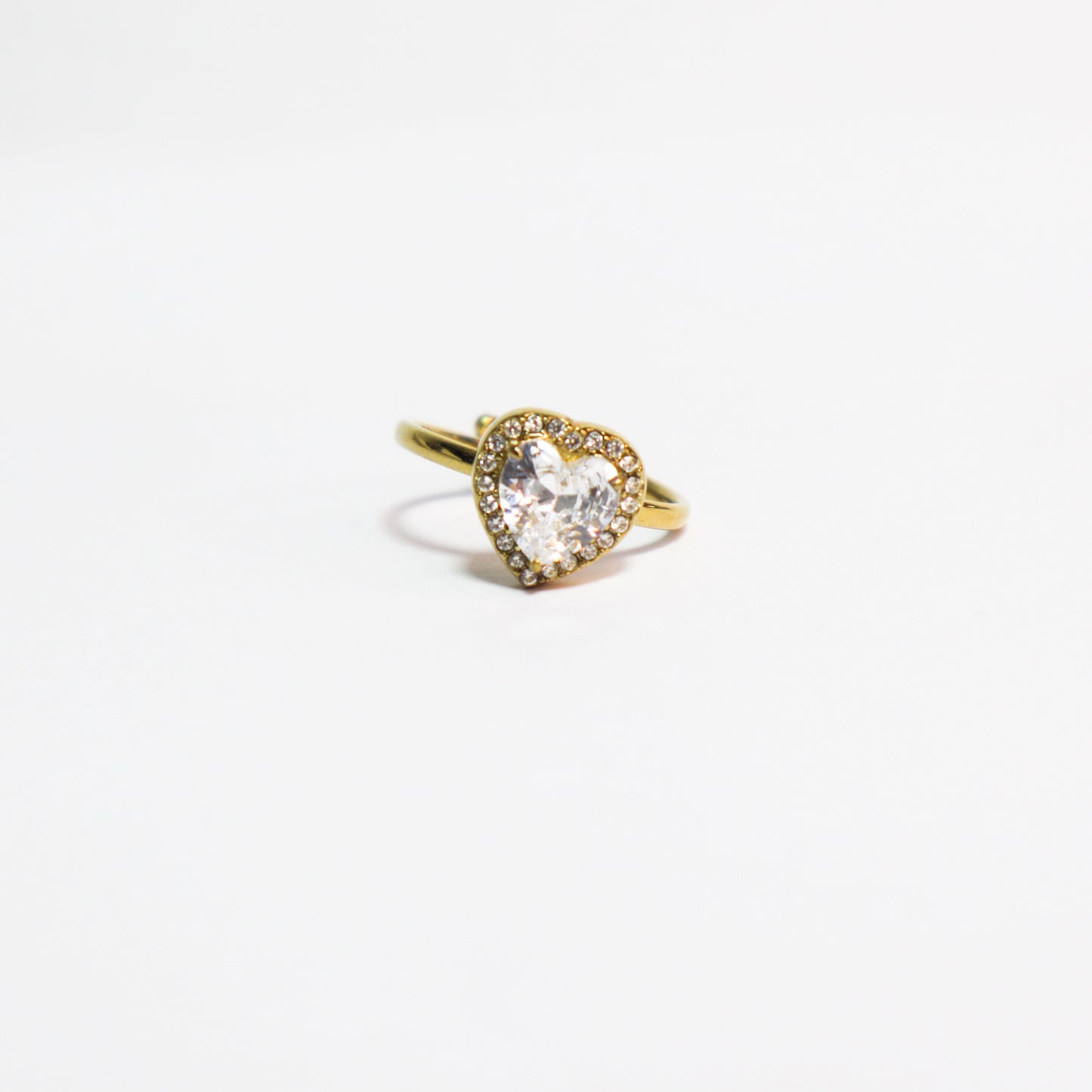 Diamanten hartjes ring, goud