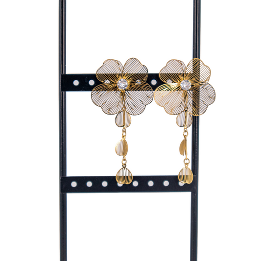 Flower Dangle Oorbellen, Casual Daily Simple