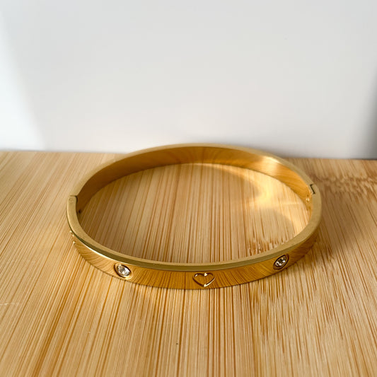 hart charm, bracelet goud