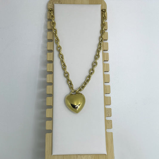 vintage hart ketting, goud