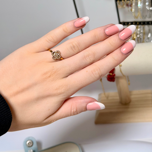 Klaver Diamant ring, goud