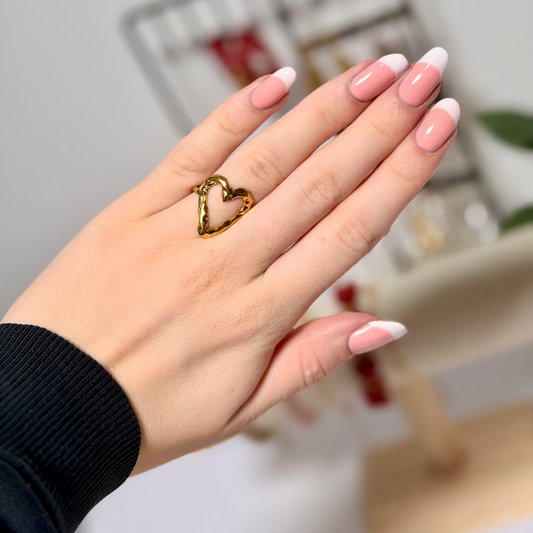 vintage hartjes ring, goud
